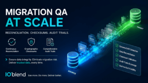 Migration QA at Scale Reconciliation Checksums and Audit Trails - IOblend - IOblend Migration-QA-at-Scale-Reconciliation-Checksums-and-Audit-Trails